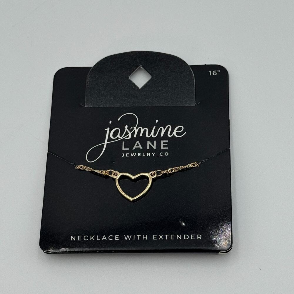 Jasmine Lane Gold Heart Pendant Necklace Dainty Love‎ Jewelry Gift NEW - Picture 2 of 4